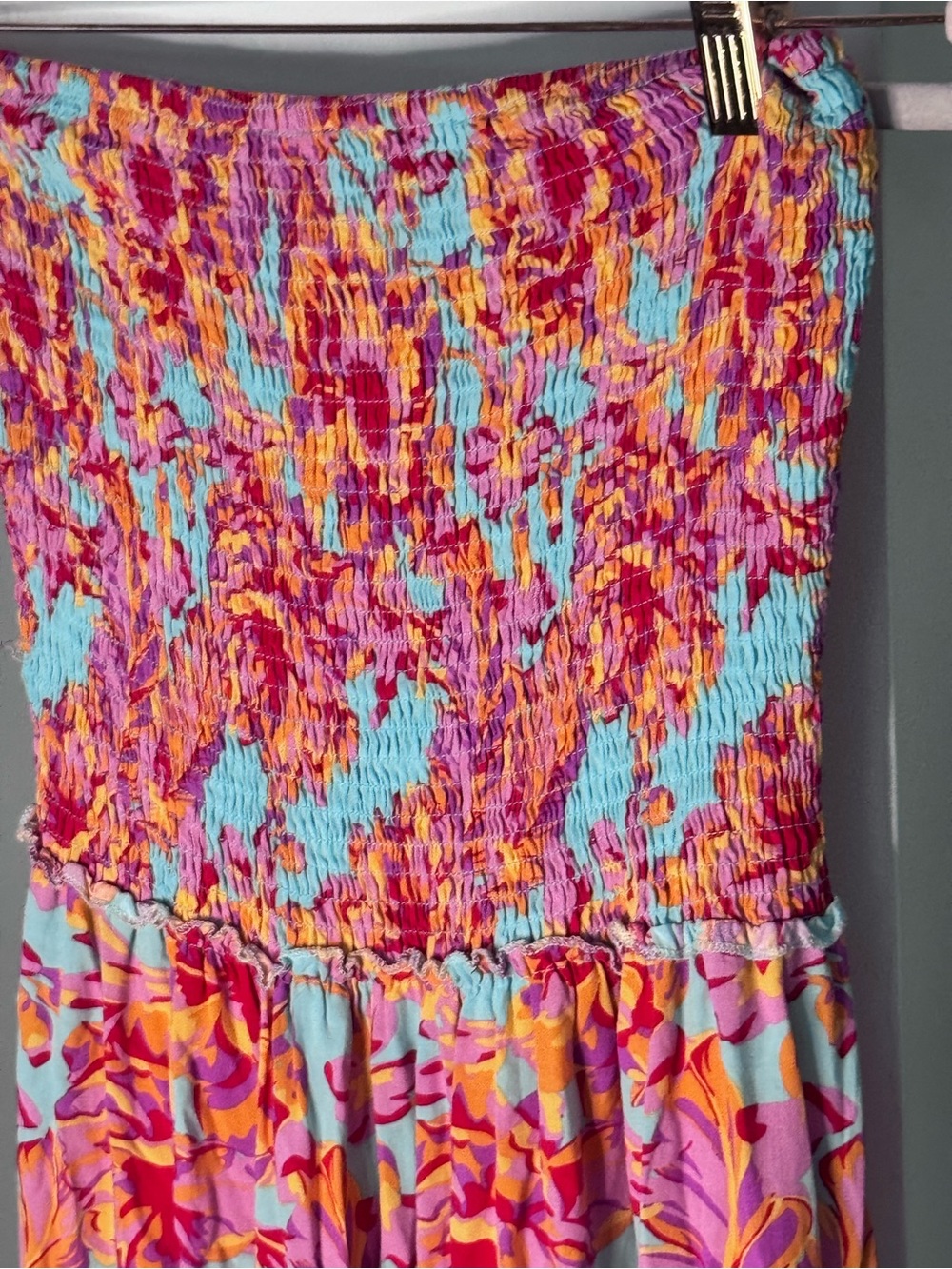 Abel The Label Floral Strapless Maxi Dress Size Medium - Picture 2 of 4
